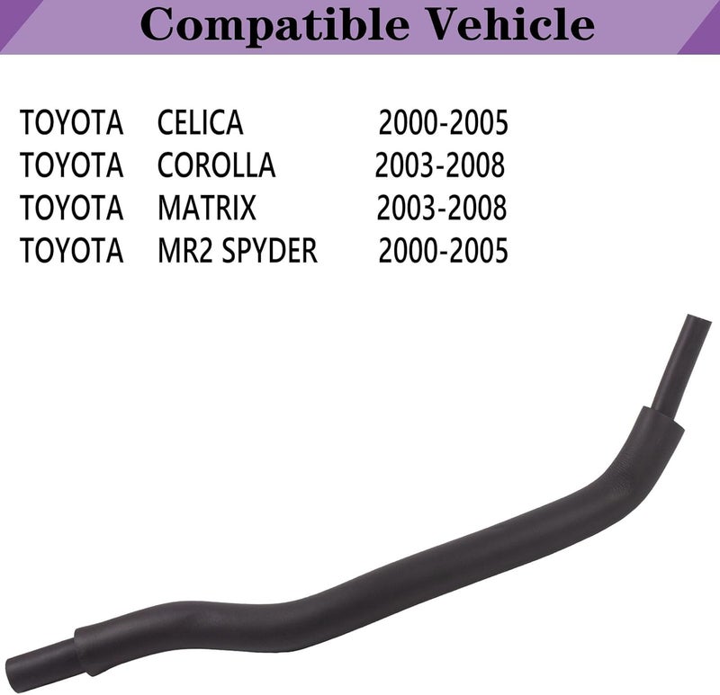 LYNSHINE 12262-0D070 for Toyota Corolla 1.8 PCV Valve Hose Matrix Celica Mr2 Spyder Ventilation Valve Hose 1.8L 2000 2001 2002 2003 2004 2005 2006 2007 2008 00 01 02 03 04-08 122620D070 1226222040 122620D050 - Image 2